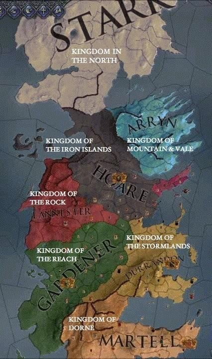 Seven Kingdoms of Westeros-Game of Thrones