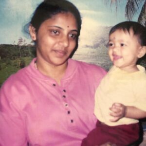 Sapthami Gowda's childhood photo with her mother